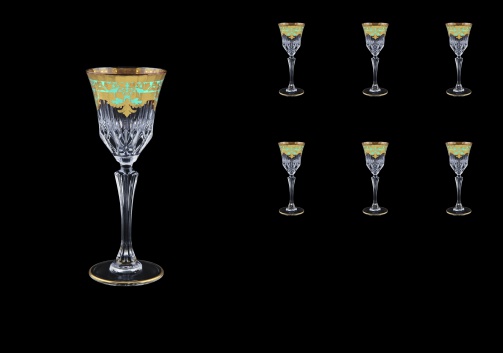 Adagio C5 F002T Liqueur Glasses 80ml 6pcs in Natalia Golden Turquoise Decor (F002T-0415)