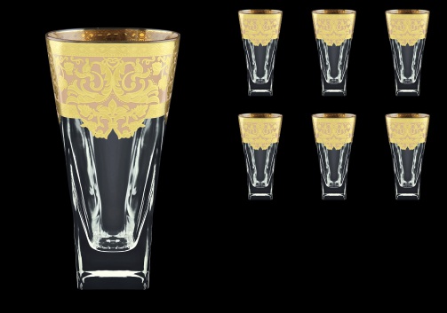 Fusion B0 F0025 Water Glasses 384ml 6pcs in Natalia Golden Ivory Decor (F0025-0100)