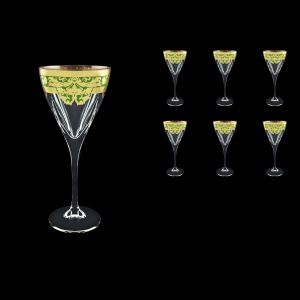 Fusion C2 F0024 Wine Glasses 250ml 6pcs in Natalia Golden Green Decor (F0024-0112)