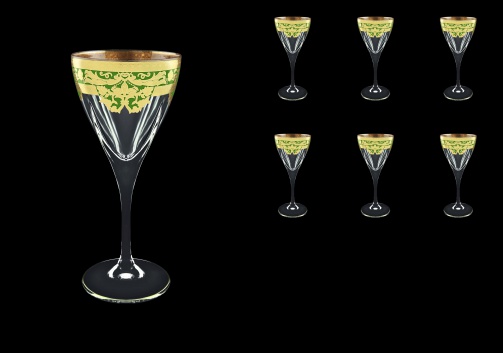 Fusion C3 F0024 Wine Glasses 210ml 6pcs in Natalia Golden Green Decor (F0024-0113)