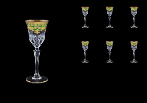 Adagio C5 F0024 Liqueur Glasses 80ml 6pcs in Natalia Golden Green Decor (F0024-0415)
