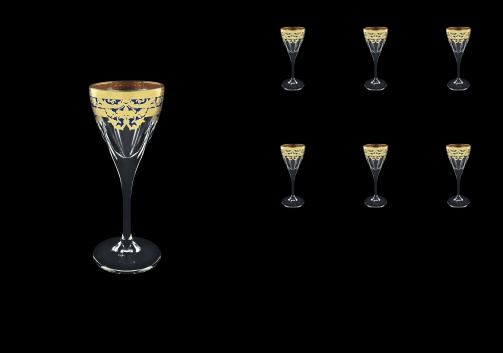 Fusion C5 F0023 Liqueur Glasses 70ml 6pcs in Natalia Golden Blue Decor (F0023-0115)