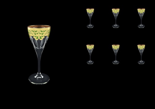 Fusion C5 F0024 Liqueur Glasses 70ml 6pcs in Natalia Golden Green Decor (F0024-0115)