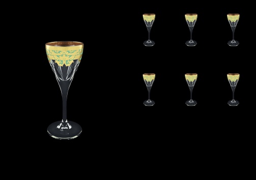 Fusion C5 F002T Liqueur Glasses 70ml 6pcs in Natalia Golden Turquoise Decor (F002T-0115)