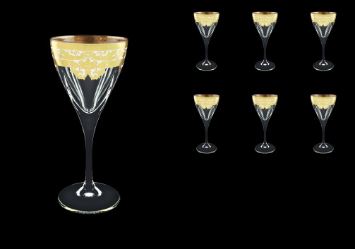 Fusion C3 F0021 Wine Glasses 210ml 6pcs in Natalia Golden White Decor (F0021-0113)