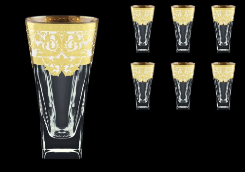 Fusion B0 F0021 Water Glasses 384ml 6pcs in Natalia Golden White Decor (F0021-0100)