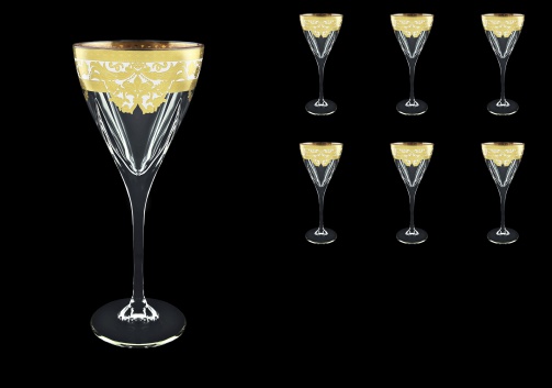 Fusion C2 F0021 Wine Glasses 250ml 6pcs in Natalia Golden White Decor (F0021-0112)