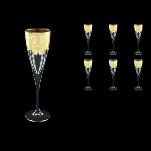 Fusion CFL F0021 Champagne Flutes 170ml 6pcs in Natalia Golden White Decor (F0021-0110)