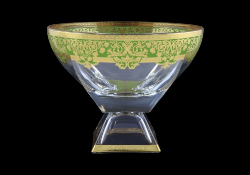 Fusion MVD F0024 Large Bowl 19,5x24,5cm 1pc in Natalia Golden Green Decor (F0024-016H)