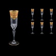 Adagio CFL F0022 Champagne Flutes 180ml 6pcs in Natalia Golden Red Decor (F0022-0410)