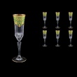 Adagio CFL F0024 Champagne Flutes 180ml 6pcs in Natalia Golden Green Decor (F0024-0410)