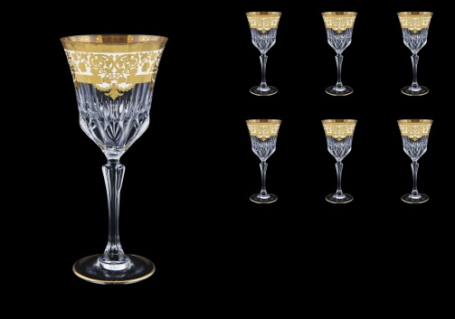 Adagio C2 F0021 Wine Glasses 280ml 6pcs in Natalia Golden White Decor (F0021-0412)