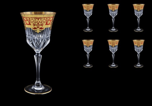 Adagio C2 F0022 Wine Glasses 280ml 6pcs in Natalia Golden Red Decor (F0022-0412)