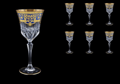 Adagio C2 F0023 Wine Glasses 280ml 6pcs in Natalia Golden Blue Decor (F0023-0412)