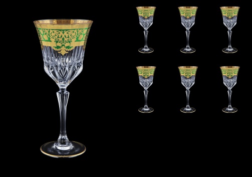 Adagio C2 F0024 Wine Glasses 280ml 6pcs in Natalia Golden Green Decor (F0024-0412)