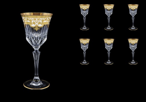 Adagio C3 F0021 Wine Glasses 220ml 6pcs in Natalia Golden White Decor (F0021-0413)