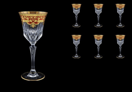 Adagio C3 F0022 Wine Glasses 220ml 6pcs in Natalia Golden Red Decor (F0022-0413)