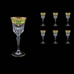 Adagio C3 F0024 Wine Glasses 220ml 6pcs in Natalia Golden Green Decor (F0024-0413)