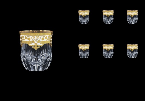 Adagio B2 F0021 Whisky Glasses 350ml 6pcs in Natalia Golden White Decor (F0021-0402)