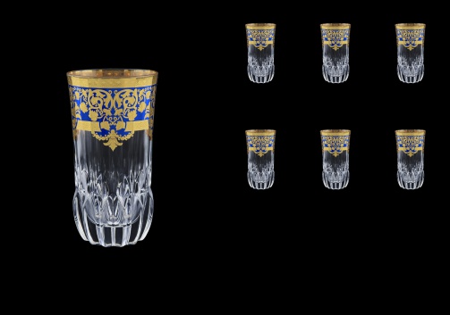 Adagio B0 F0023 Water Glasses 400ml 6pcs in Natalia Golden Blue Decor (F0023-0400)
