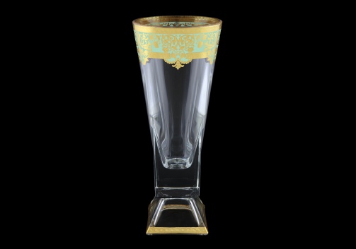 Fusion VVD F002T Large Vase V300 38,5cm 1pc in Natalia Golden Turquoise Decor (F002T-017B)