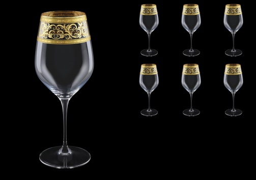 Supreme CWX SALK Bordeaux Glass 810ml, 6pcs in Allegro Golden Light Decor (65-4016/L)