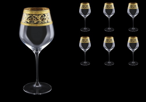 Supreme CWB SALK Burgundy Glass 840ml, 6pcs in Allegro Golden Light Decor (65-4017/L)