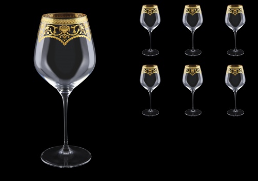 Supreme CWB SEGK Burgundy Glass 840ml, 6pcs in Flora´s Empire Gold. Crystal D. (20-4017/L)
