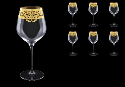 Supreme CWB F0020 Burgundy Glass 840ml, 6pcs in Natalia Golden Crystal D. (F0020-4017)