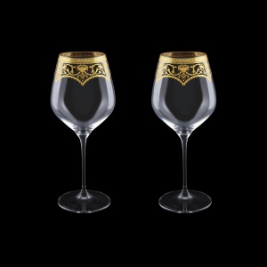 Supreme CWB SEGK Burgundy Glass 840ml, 2pcs in Flora´s Empire Gold. Crystal (20-4017/2/L)