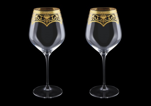 Supreme CWB SEGK Burgundy Glass 840ml, 2pcs in Flora´s Empire Gold. Crystal (20-4017/2/L)