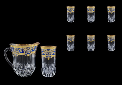 Adagio Set J+B0 F0023 1230ml+6x400ml 1+6pcs in Natalia Golden Blue Decor (F0023-0430)