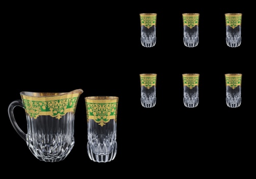 Adagio Set J+B0 F0024 1230ml+6x400ml 1+6pcs in Natalia Golden Green Decor (F0024-0430)