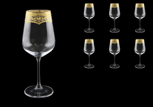 Strix C2 SELK Red Wine Glasses in Flora´s Empire Golden Crystal L, 450ml, 6pcs (20-2212/L)