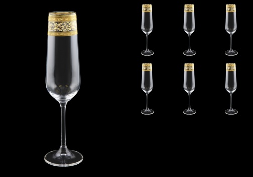 Strix CFL SALK Champagne Flute in Allegro Golden Crystal L, 200ml, 6pcs (65-2210/L)
