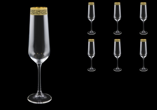 Strix CFL 31 Champagne Flutes 200ml 6pcs in Lilit Golden Black (31-2210)