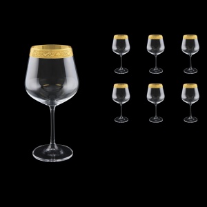 Strix CWR SNGC Red Wine Glasses in Romance Golden Classic Decor, 600ml, 6pcs (33-2216)
