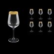 Strix C2 SNGC Red Wine Glasses in Romance Golden Classic Decor, 450ml, 6pcs (33-2212)