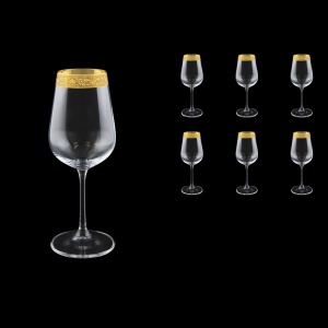 Strix C3 SNGC White Wine Glasses in Romance Golden Classic Decor, 360ml, 6pcs (33-2213)