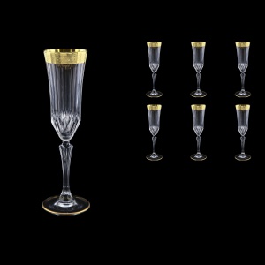 Adagio CFL AMGE Champagne Flutes 180ml, 6pcs, in Lilit Golden Embossed Decor (F0031-0410)