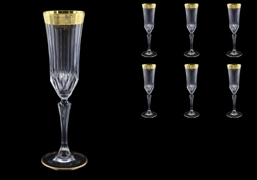 Adagio CFL AMGE Champagne Flutes 180ml, 6pcs, in Lilit Golden Embossed Decor (F0031-0410)