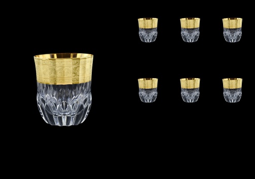 Adagio B2 F0065 Whisky Tumblers 350ml, 6pcs, in Allegro Golden Embossed Decor (F0065-0402)