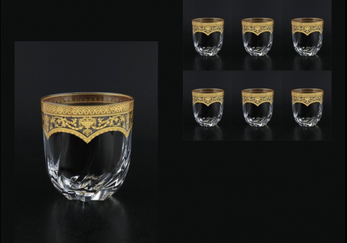Trix B3 TELK Whisky Glasses 290ml 6pcs in Flora´s Empire Golden Crystal Decor (20-565/L)