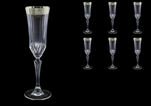 Adagio CFL F0031-1 Champagne Flutes 180ml, 6pcs, in Lilit Platinum Embossed (F0031-1-0410)