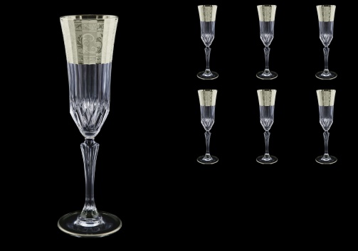 Adagio CFL F0065-1 Champagne Flutes 180ml 6pcs in Allegro Platinum Embossed (F0065-1-0410)