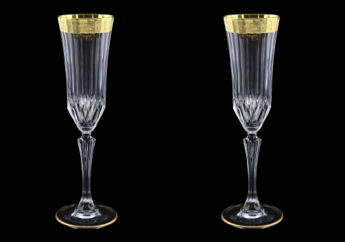 Adagio CFL AMGE Champagne Flutes 180ml, 2pcs, in Lilit Golden Embossed D. (F0031-0410=2)