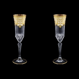 Adagio CFL F0021 Champagne Flutes 180ml 2pcs in Natalia Golden White Decor (F0021-0410=2)