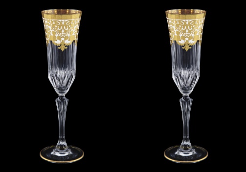 Adagio CFL F0021 Champagne Flutes 180ml 2pcs in Natalia Golden White Decor (F0021-0410=2)