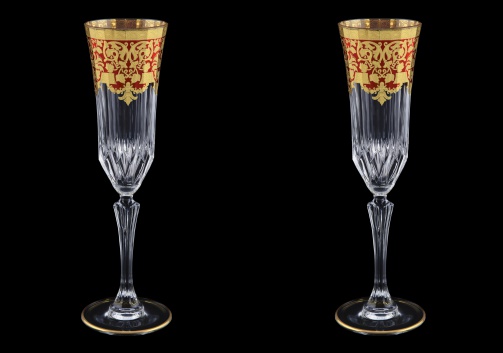 Adagio CFL F0022 Champagne Flutes 180ml 2pcs in Natalia Golden Red Decor (F0022-0410=2)