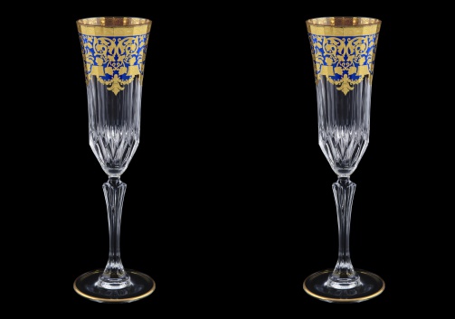 Adagio CFL F0023 Champagne Flutes 180ml 2pcs in Natalia Golden Blue Decor (F0023-0410=2)